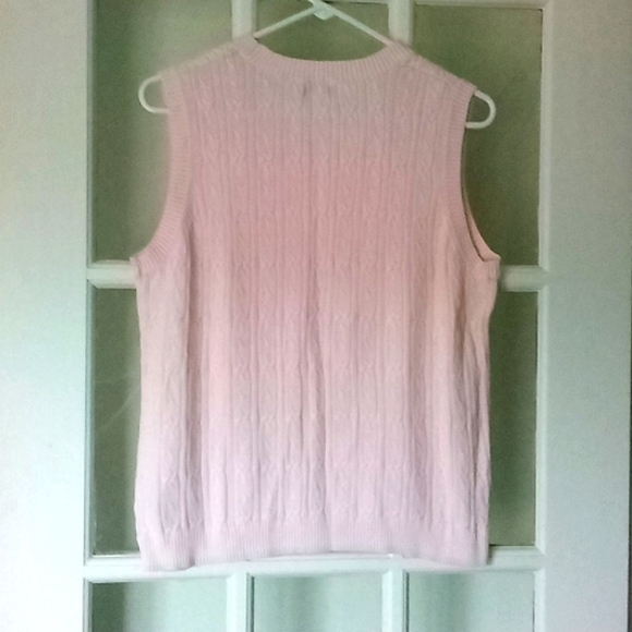 Croft & Barrow pastel pink cable knit sweater vest size XL - Picture 5 of 5
